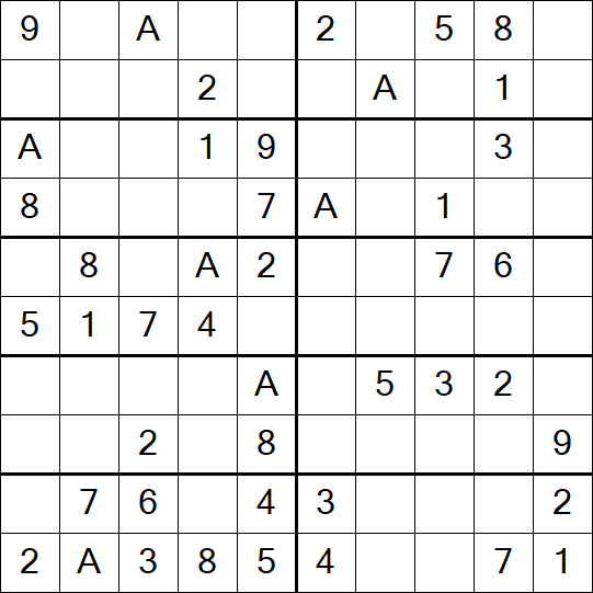 Sudoku 10x10 - Einfach