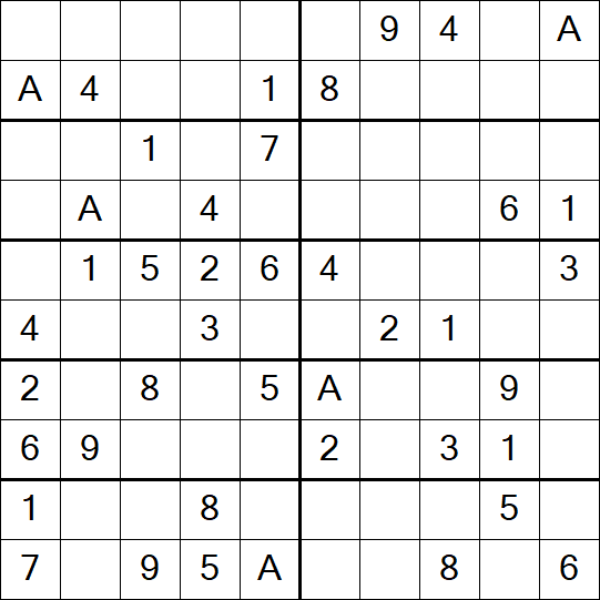Sudoku 10x10 - Einfach