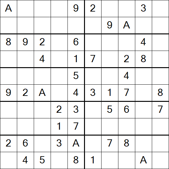 Sudoku 10x10 - Einfach