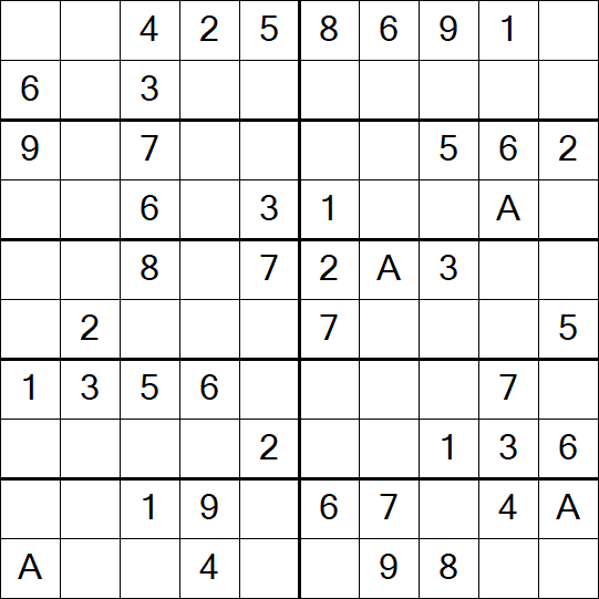 Sudoku 10x10 - Einfach
