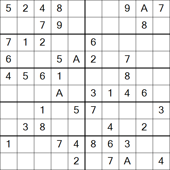 Sudoku 10x10 - Einfach