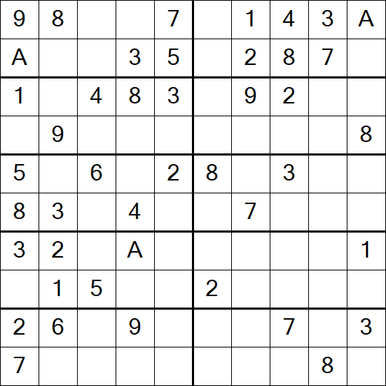 Sudoku 10x10 - Einfach