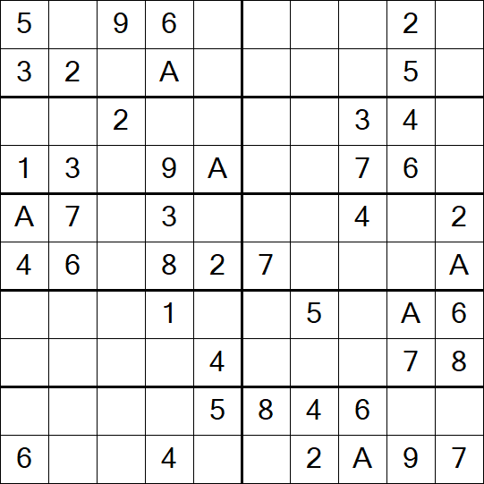 Sudoku 10x10 - Einfach