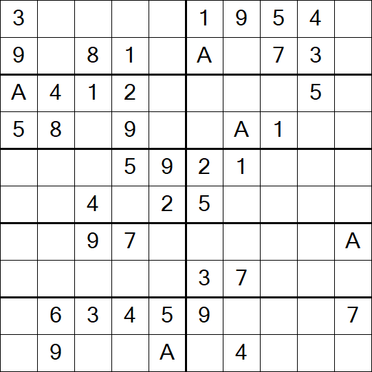 Sudoku 10x10 - Einfach