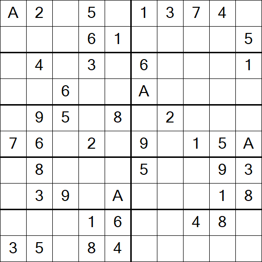 Sudoku 10x10 - Einfach