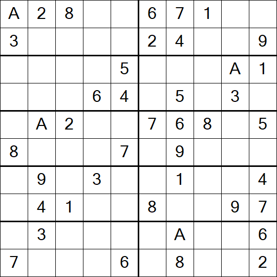 Sudoku 10x10 - Einfach
