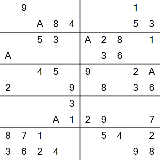 Sudoku 10x10 - Einfach