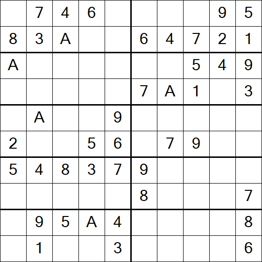 Sudoku 10x10 - Einfach