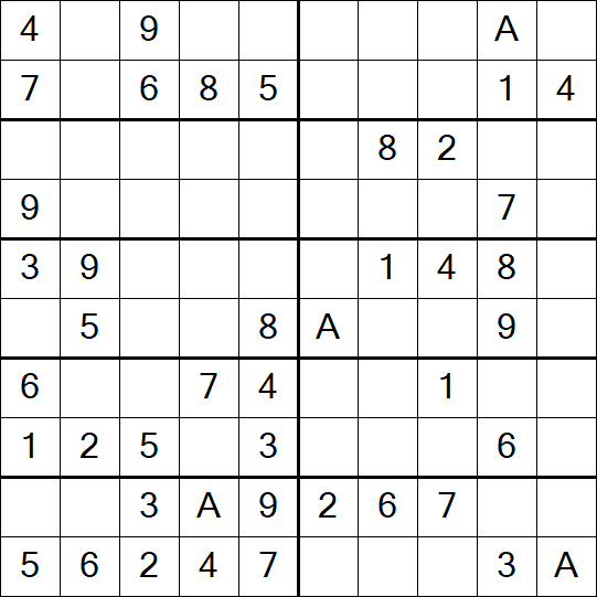 Sudoku 10x10 - Einfach