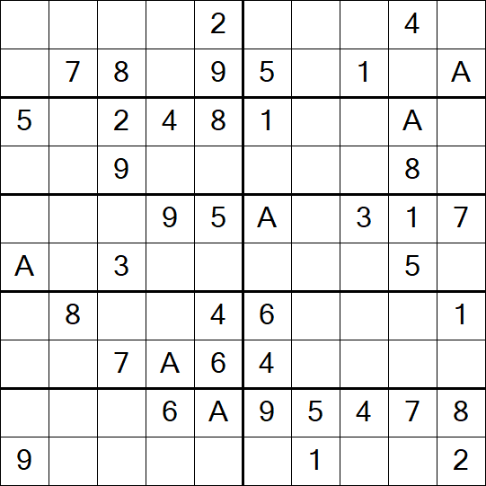 Sudoku 10x10 - Einfach