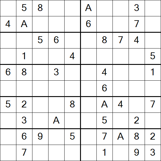 Sudoku 10x10 - Einfach
