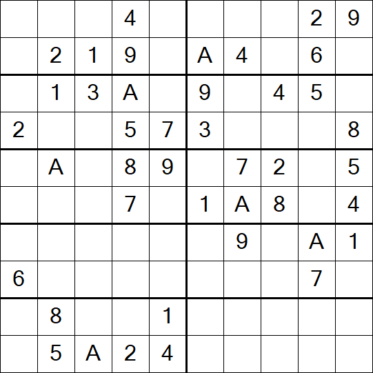 Sudoku 10x10 - Einfach