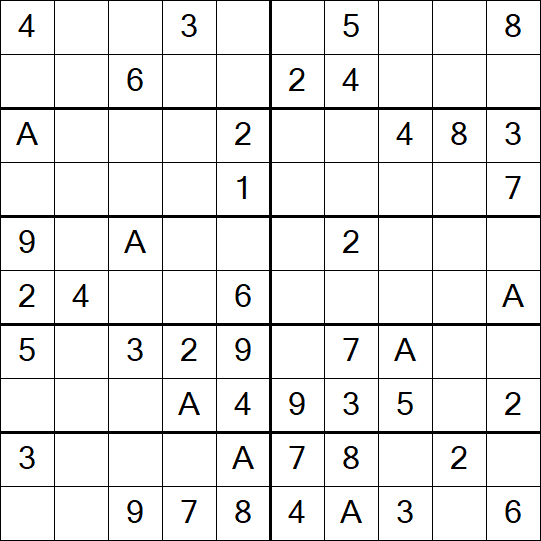 Sudoku 10x10 - Einfach