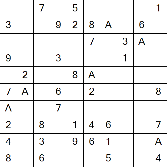Sudoku 10x10 - Einfach