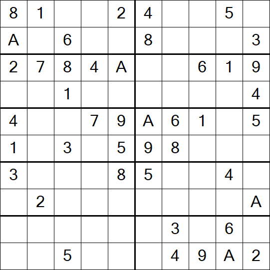 Sudoku 10x10 - Einfach