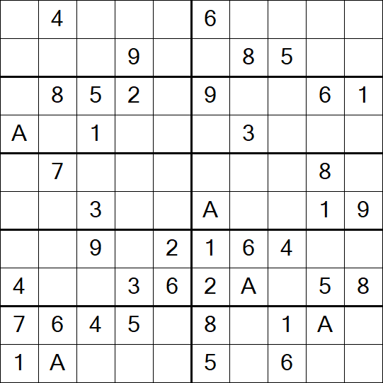 Sudoku 10x10 - Einfach