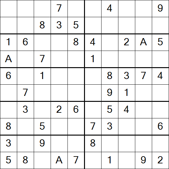 Sudoku 10x10 - Einfach