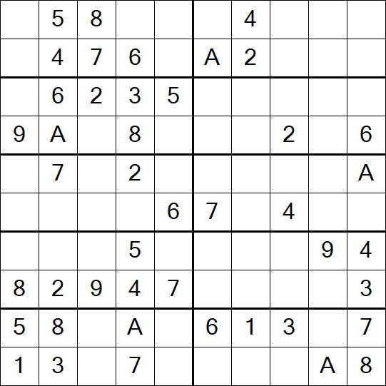 Sudoku 10x10 - Einfach