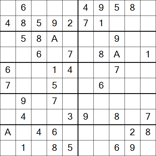 Sudoku 10x10 - Einfach