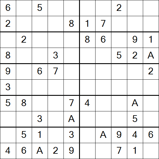 Sudoku 10x10 - Einfach