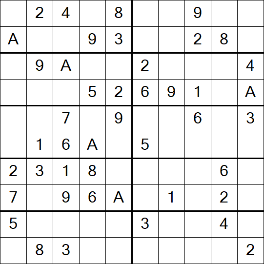 Sudoku 10x10 - Einfach