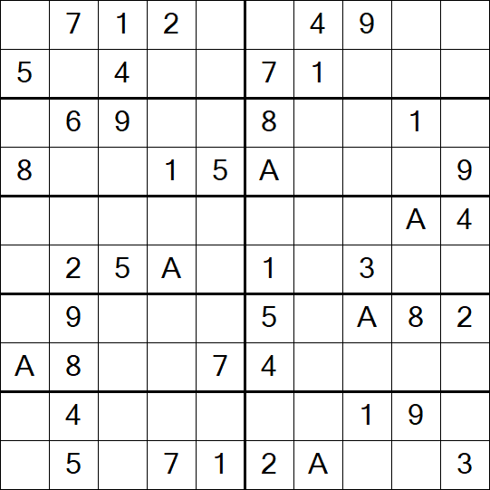 Sudoku 10x10 - Einfach