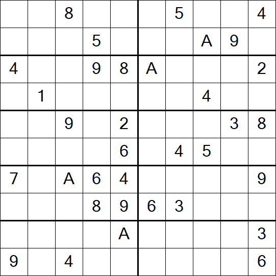 Sudoku 10x10 - Schwierig