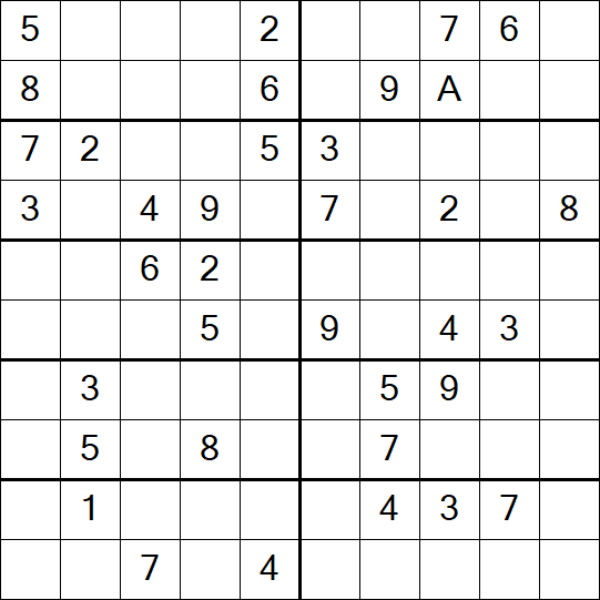 Sudoku 10x10 - Schwierig