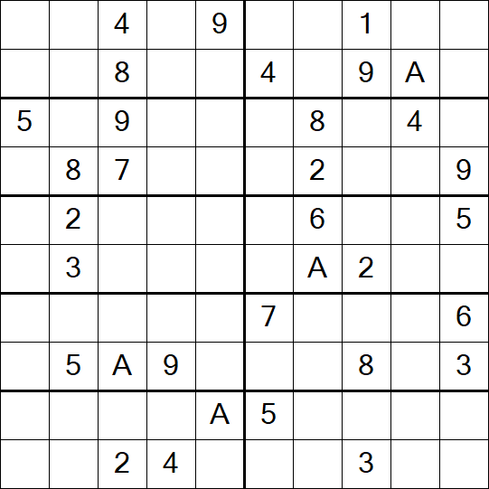 Sudoku 10x10 - Schwierig