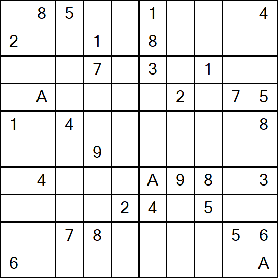 Sudoku 10x10 - Schwierig