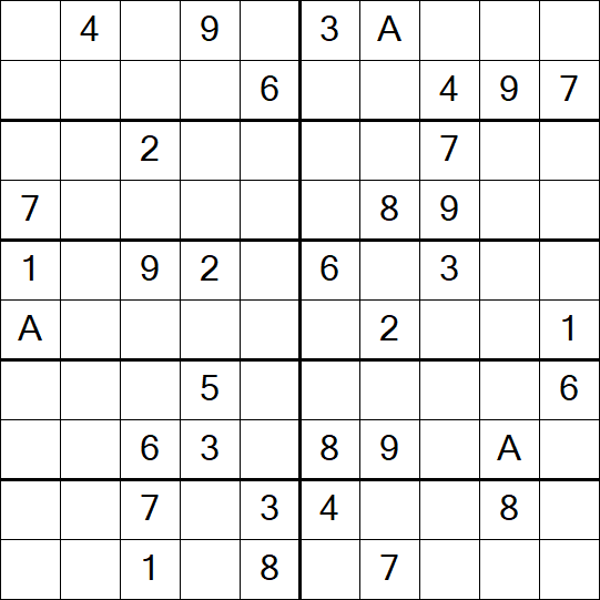 Sudoku 10x10 - Schwierig