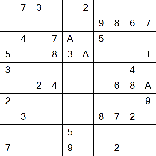 Sudoku 10x10 - Schwierig