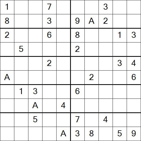 Sudoku 10x10 - Schwierig