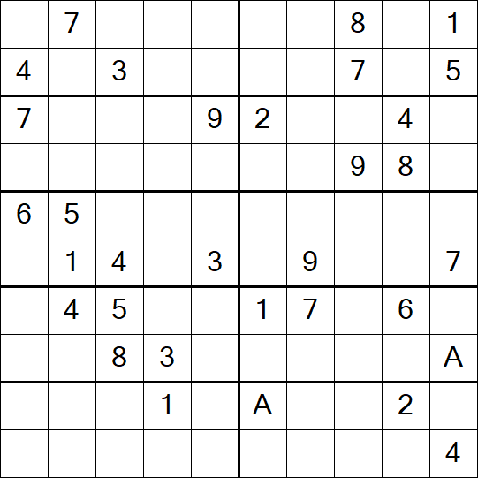 Sudoku 10x10 - Schwierig