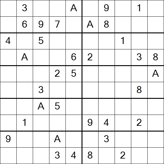 Sudoku 10x10 - Schwierig