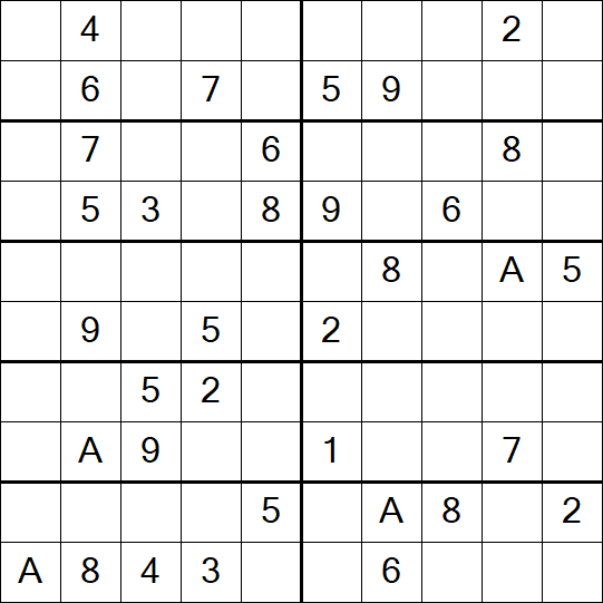 Sudoku 10x10 - Schwierig