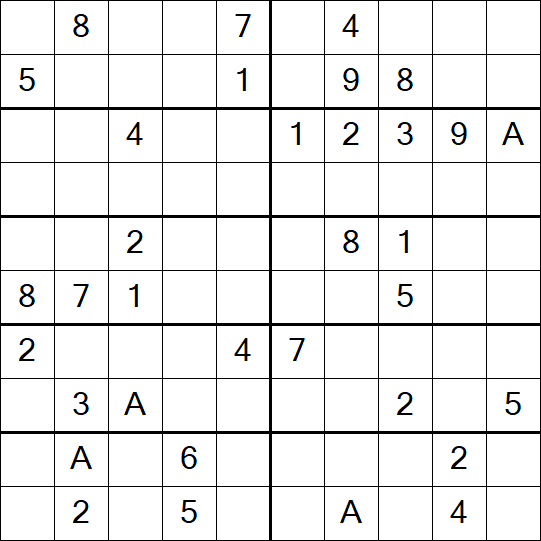 Sudoku 10x10 - Schwierig