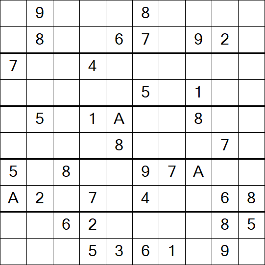 Sudoku 10x10 - Mittel