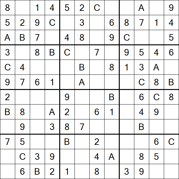 Sudoku 12x12 - Einfach