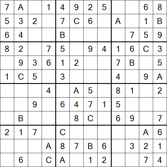 Sudoku 12x12 - Einfach