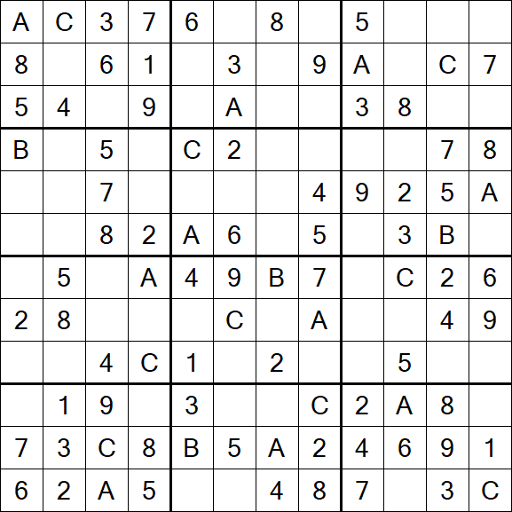 Sudoku 12x12 - Einfach