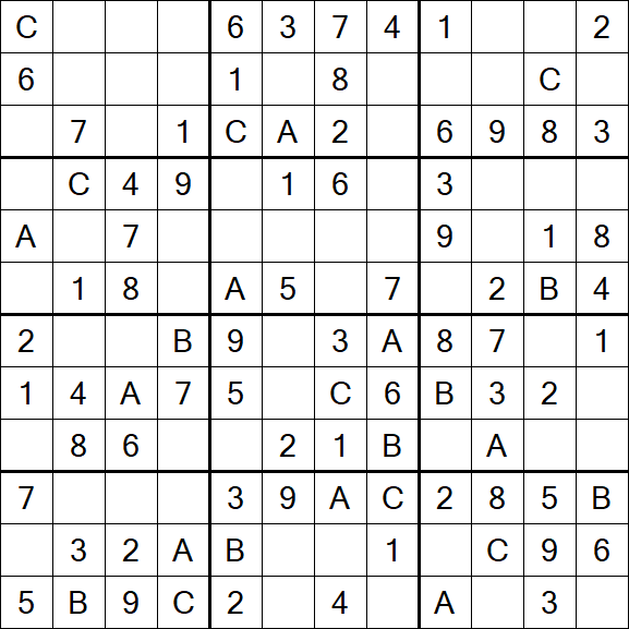 Sudoku 12x12 - Einfach
