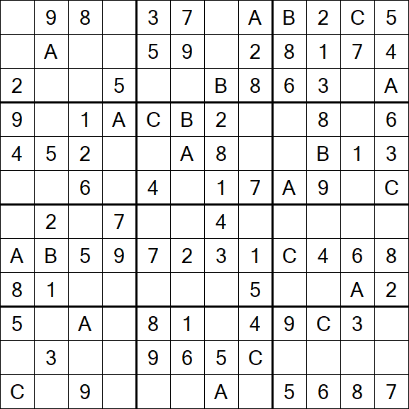 Sudoku 12x12 - Einfach