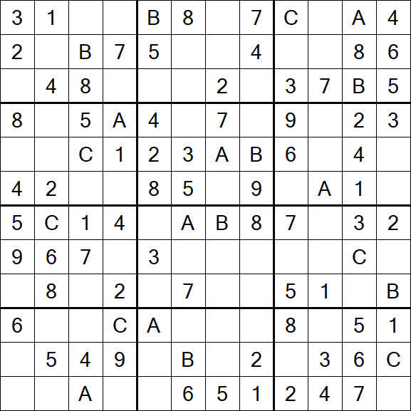 Sudoku 12x12 - Einfach