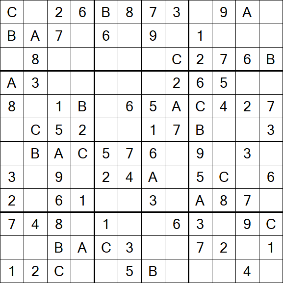 Sudoku 12x12 - Einfach