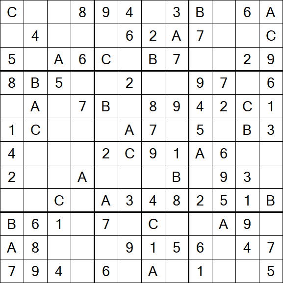 Sudoku 12x12 - Einfach