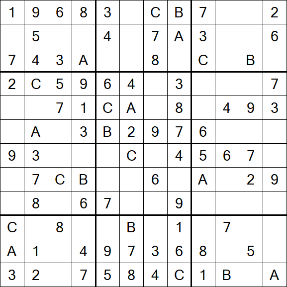 Sudoku 12x12 - Einfach