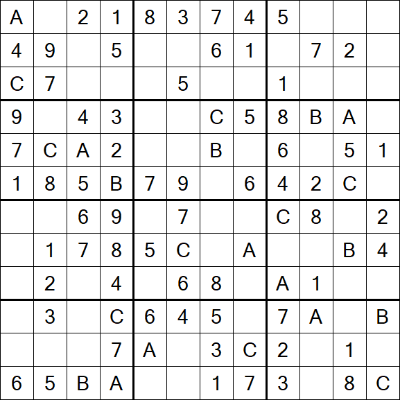 Sudoku 12x12 - Easy