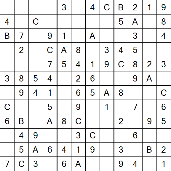 Sudoku 12x12 - Easy