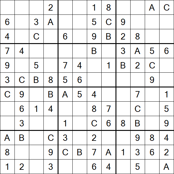 Sudoku 12x12 - Einfach
